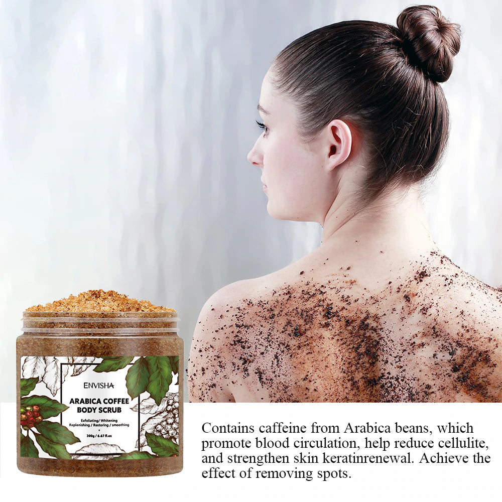Coffee Face Body Scrub Skin Care Exfoliating Brightening Treatment Cleansing Pore Removal Stretch Marks Whitening Moisturizing