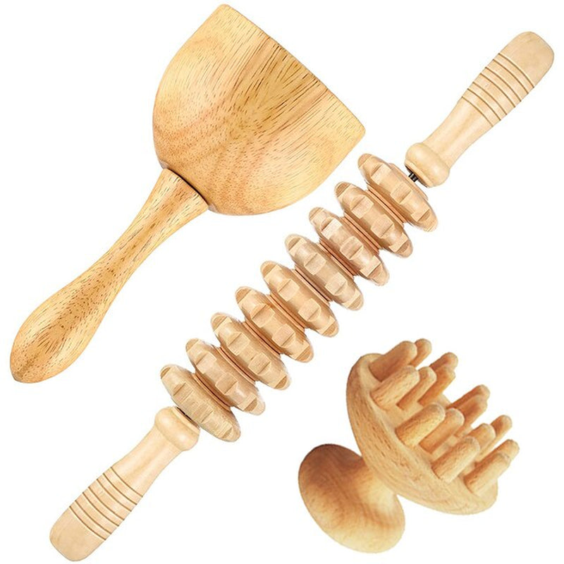 ZONGKUNG Wood Therapy Massager Maderoterapia Kit for Lymphatic Drainage anti Cellulite Body Slimmling Wood Gua Sha Massage Tools