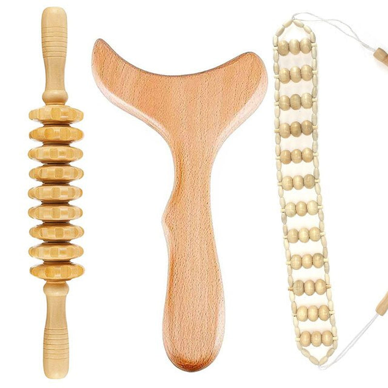 ZONGKUNG Wood Therapy Massager Maderoterapia Kit for Lymphatic Drainage anti Cellulite Body Slimmling Wood Gua Sha Massage Tools