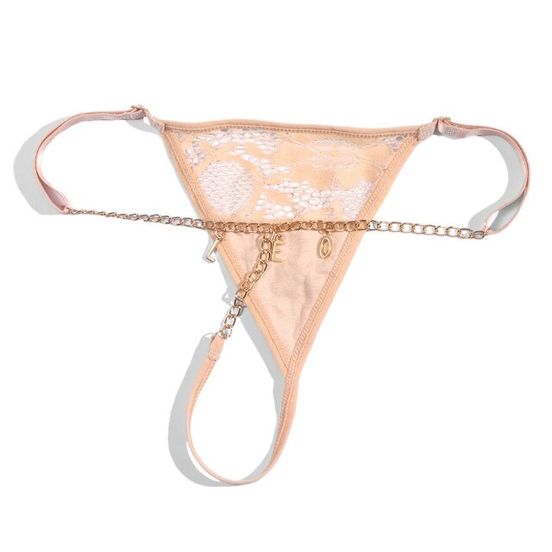 Summer Sexy Custom Name Letter Bikini Lace Thong Waist Chain for Women Silver Color Metal Chain Valentine'S Day Body Jewelry