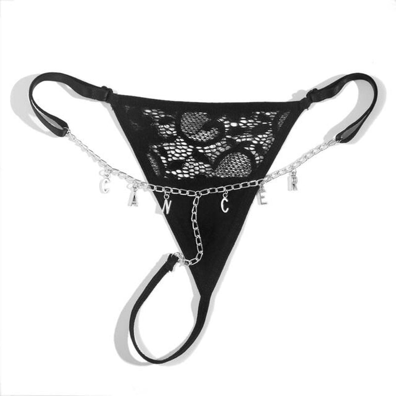 Summer Sexy Custom Name Letter Bikini Lace Thong Waist Chain for Women Silver Color Metal Chain Valentine'S Day Body Jewelry