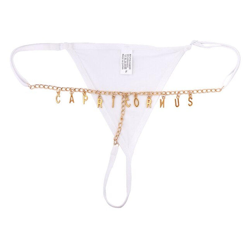 Summer Sexy Custom Name Letter Bikini Lace Thong Waist Chain for Women Silver Color Metal Chain Valentine'S Day Body Jewelry