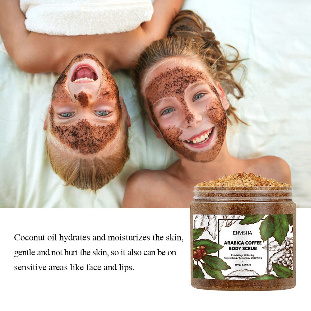 Coffee Face Body Scrub Skin Care Exfoliating Brightening Treatment Cleansing Pore Removal Stretch Marks Whitening Moisturizing