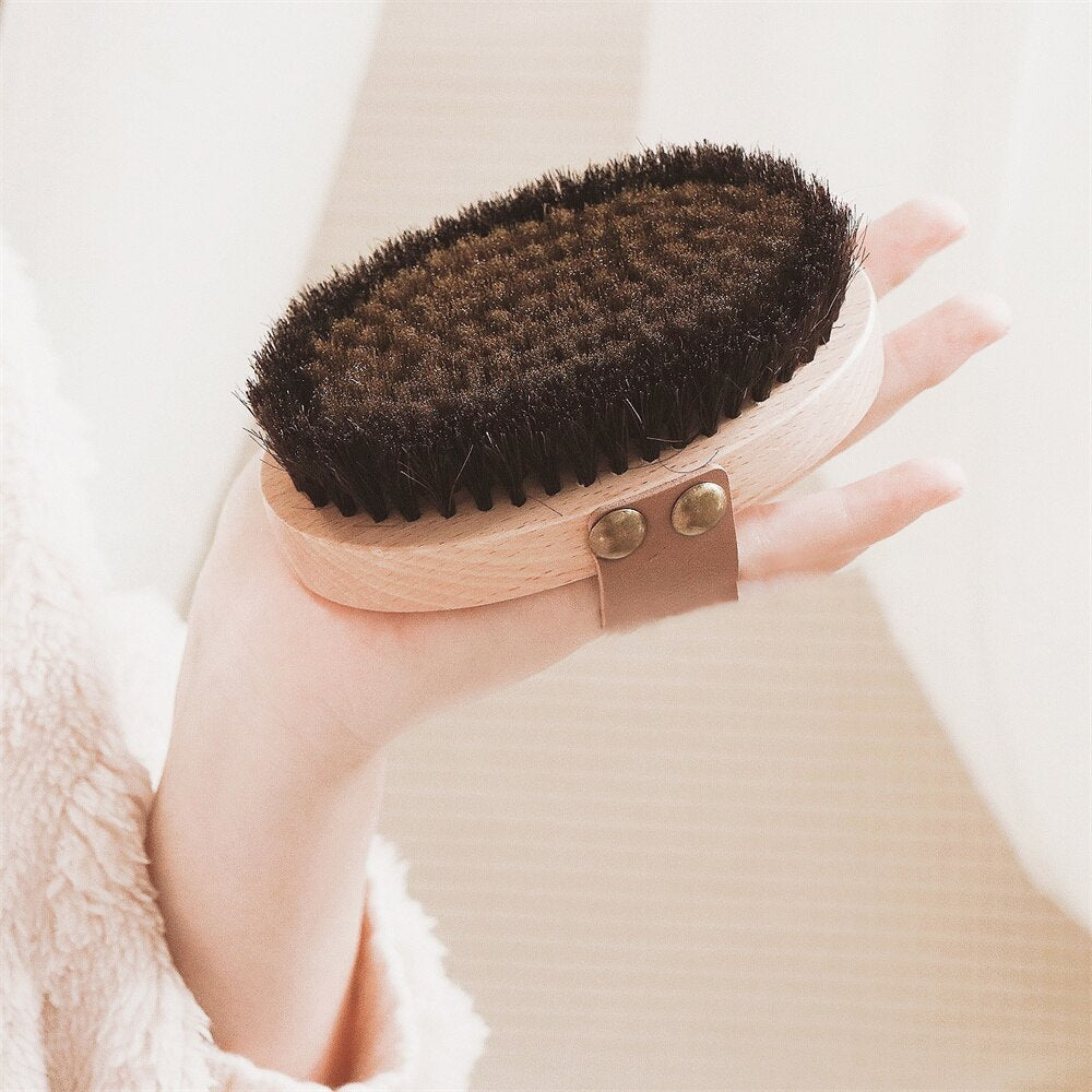 Dry Copper Wire Brush Dredging Body Natural Beech Wood Comb Chicken Skin Dry Brush Exfoliatin Massage Control Blood Circulation