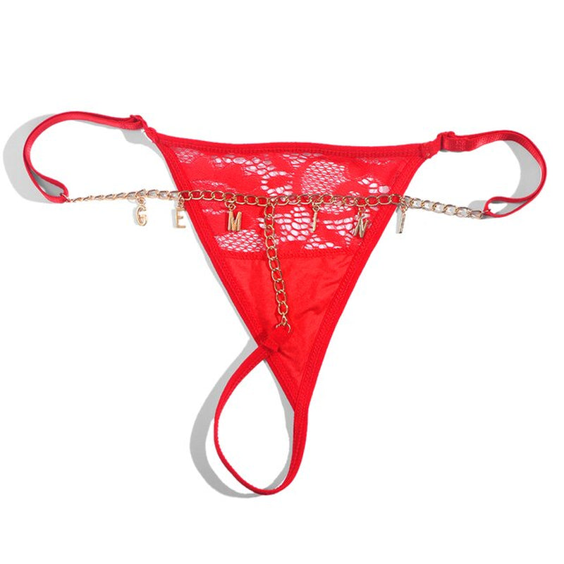 Summer Sexy Custom Name Letter Bikini Lace Thong Waist Chain for Women Silver Color Metal Chain Valentine'S Day Body Jewelry