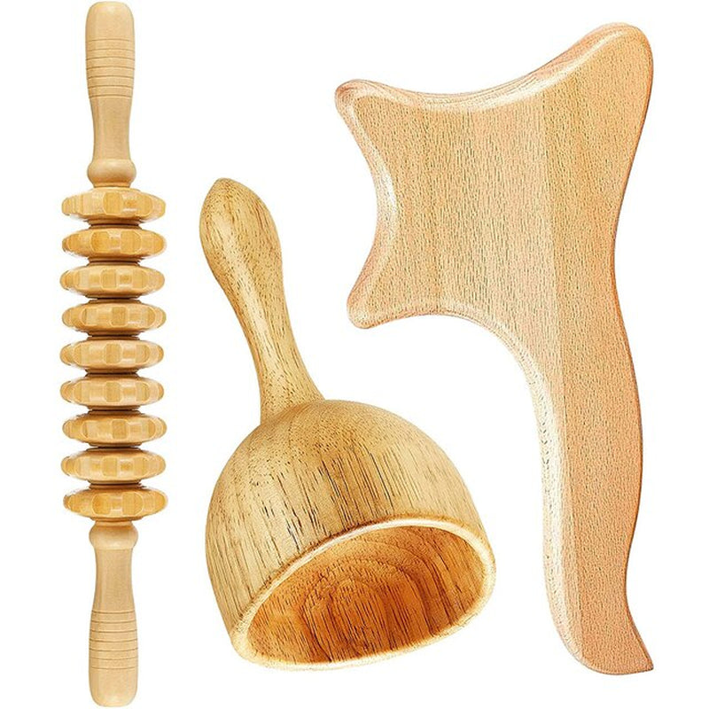 ZONGKUNG Wood Therapy Massager Maderoterapia Kit for Lymphatic Drainage anti Cellulite Body Slimmling Wood Gua Sha Massage Tools