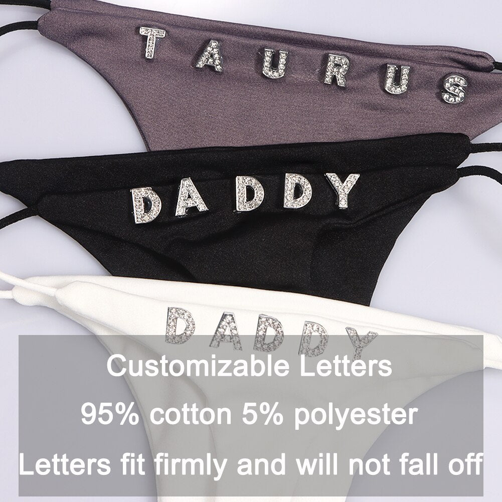 Sexy Custom Multicolor Panties Bikini Thong Body Chain Women Crystal 26 Initials Letter DIY Underwear Waist Chain Body Jewellery