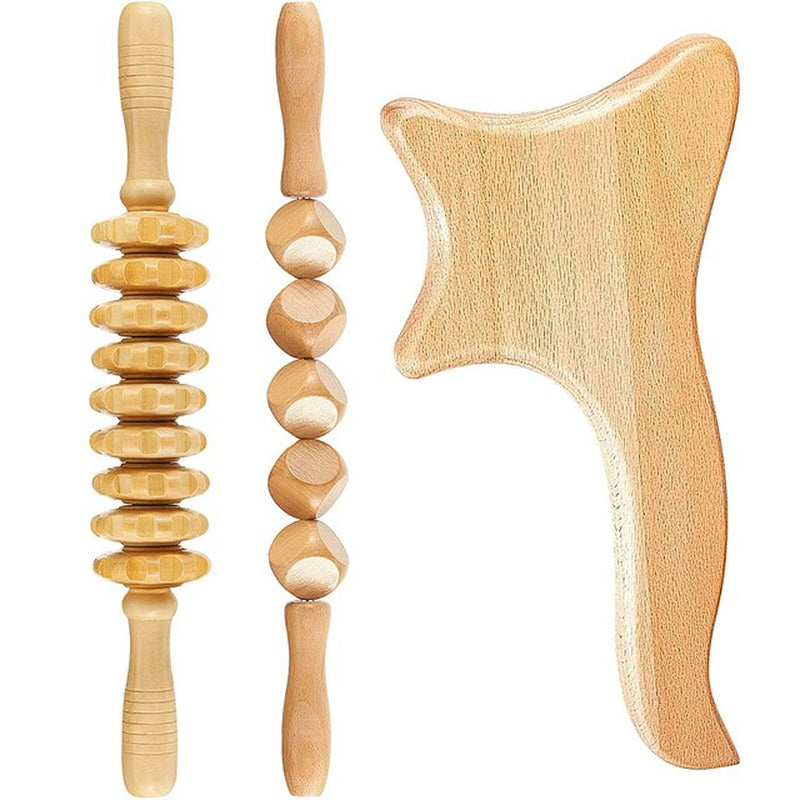 ZONGKUNG Wood Therapy Massager Maderoterapia Kit for Lymphatic Drainage anti Cellulite Body Slimmling Wood Gua Sha Massage Tools