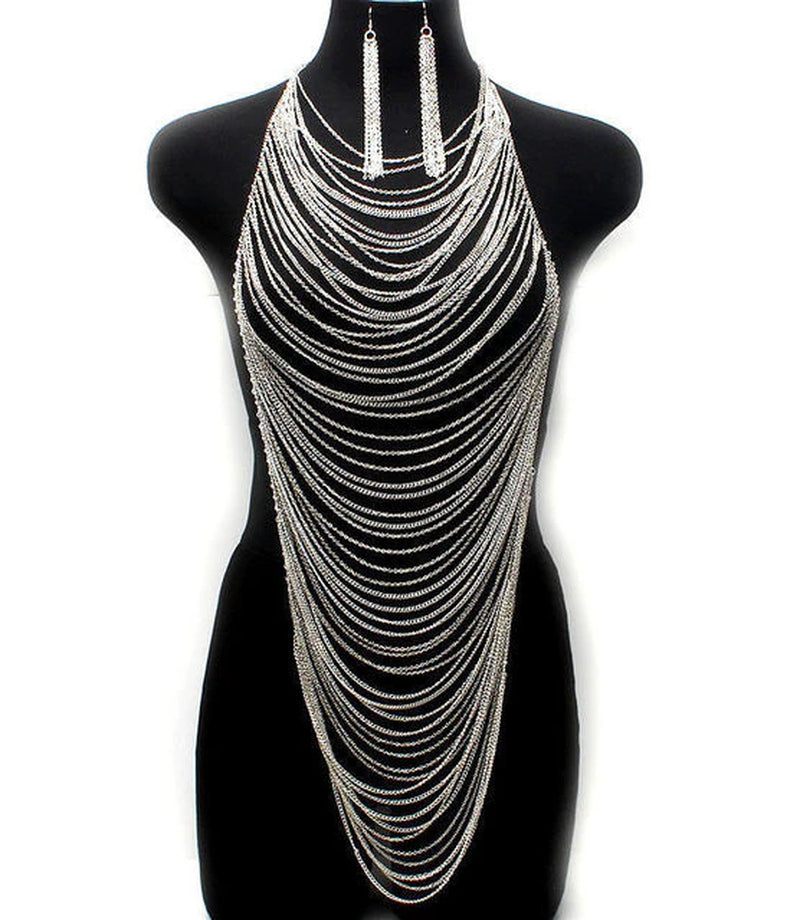 European and American Body Chains Various Alloy Shoulder Chains Multi-Layered Tassel Body Chains Double Shoulder Necklaces