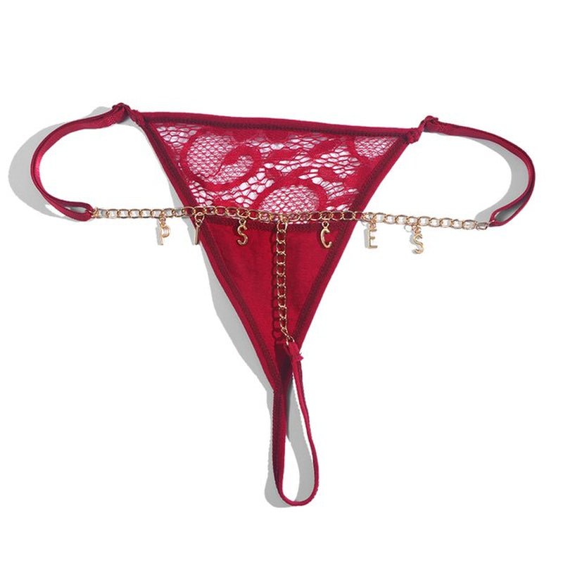 Summer Sexy Custom Name Letter Bikini Lace Thong Waist Chain for Women Silver Color Metal Chain Valentine'S Day Body Jewelry