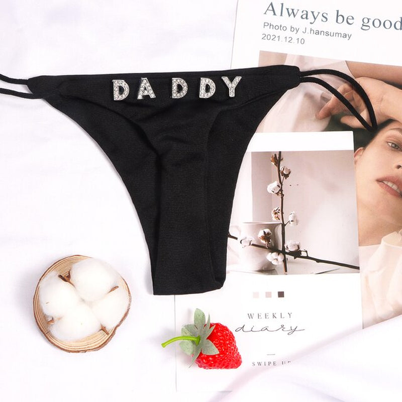 Sexy Custom Multicolor Panties Bikini Thong Body Chain Women Crystal 26 Initials Letter DIY Underwear Waist Chain Body Jewellery