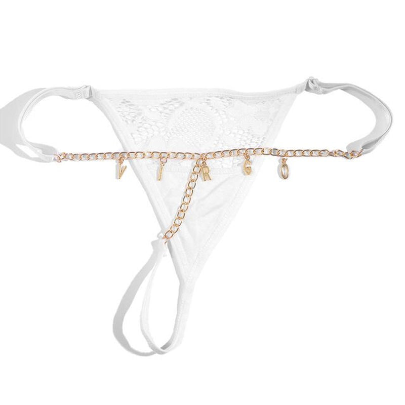 Summer Sexy Custom Name Letter Bikini Lace Thong Waist Chain for Women Silver Color Metal Chain Valentine'S Day Body Jewelry