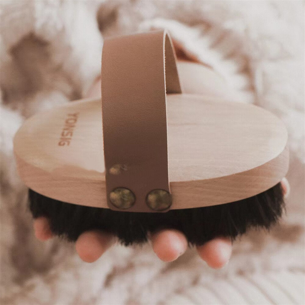 Dry Copper Wire Brush Dredging Body Natural Beech Wood Comb Chicken Skin Dry Brush Exfoliatin Massage Control Blood Circulation