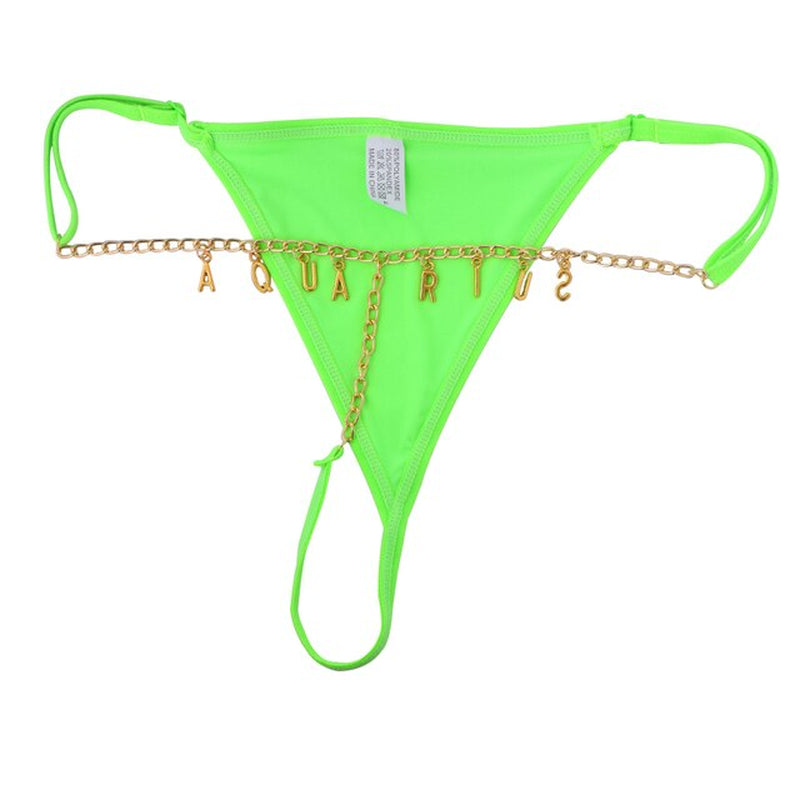 Summer Sexy Custom Name Letter Bikini Lace Thong Waist Chain for Women Silver Color Metal Chain Valentine'S Day Body Jewelry