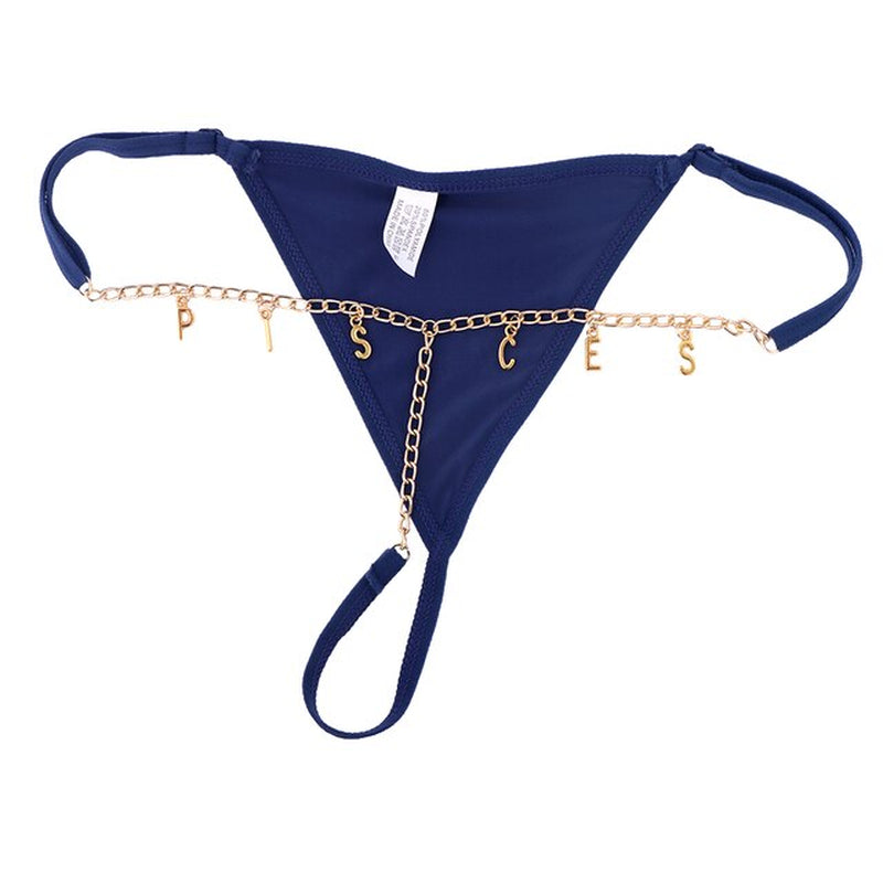 Summer Sexy Custom Name Letter Bikini Lace Thong Waist Chain for Women Silver Color Metal Chain Valentine'S Day Body Jewelry